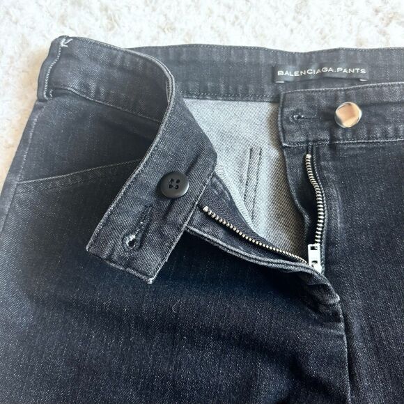 BALENCIAGA PANTS Size 40 Dark Skinny Denim Jeans Ankle Zip Designer Denim Fall - Picture 8 of 15